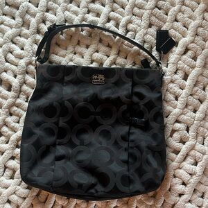 Coach Dark Gray Signature Shoulder Bag